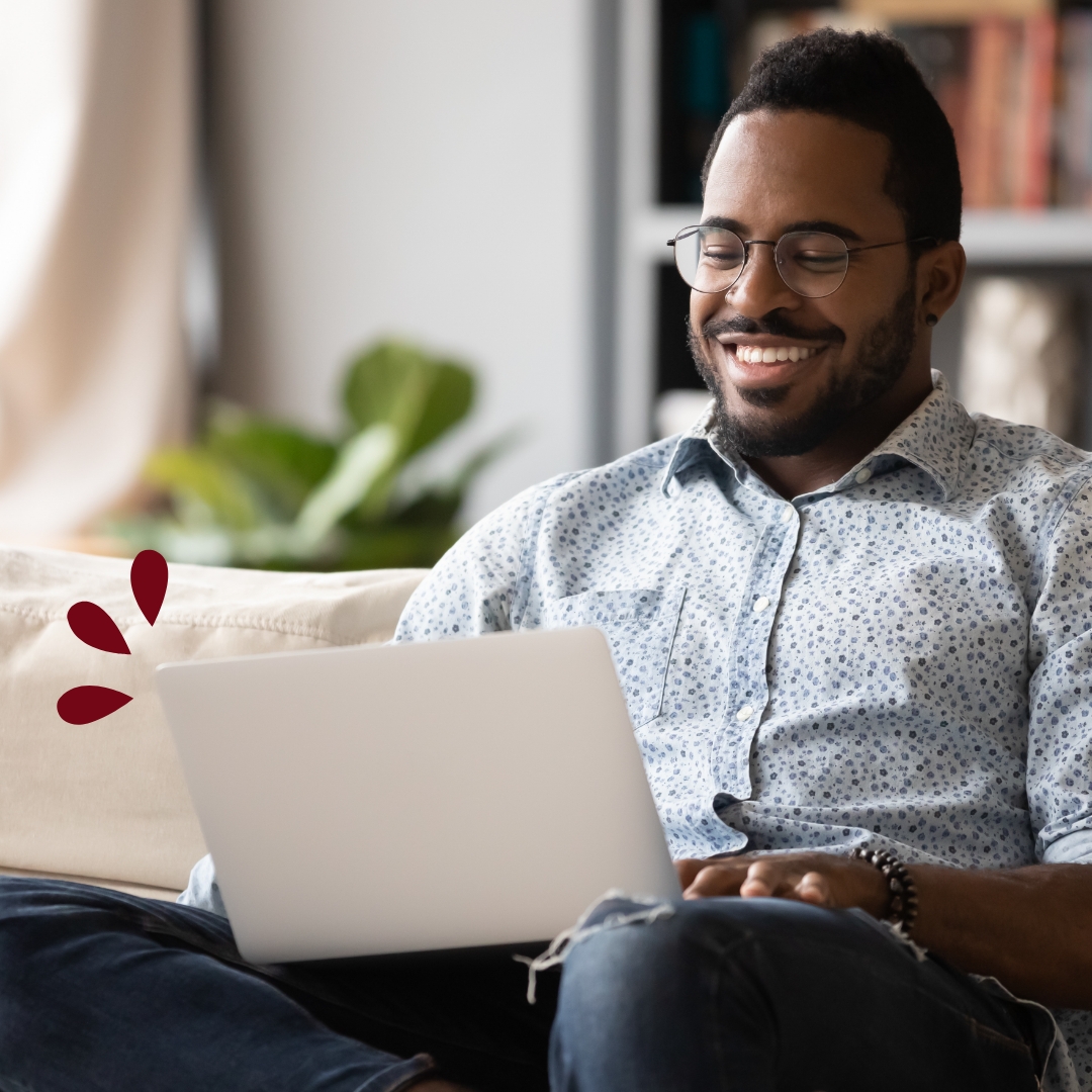 eBranch Funds Transfer Man using laptop to make a funds transfer
