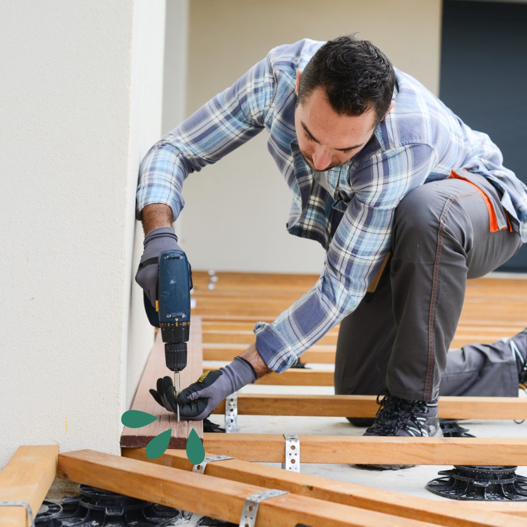 Home Equity Loans Worker building the foundation of a new porch