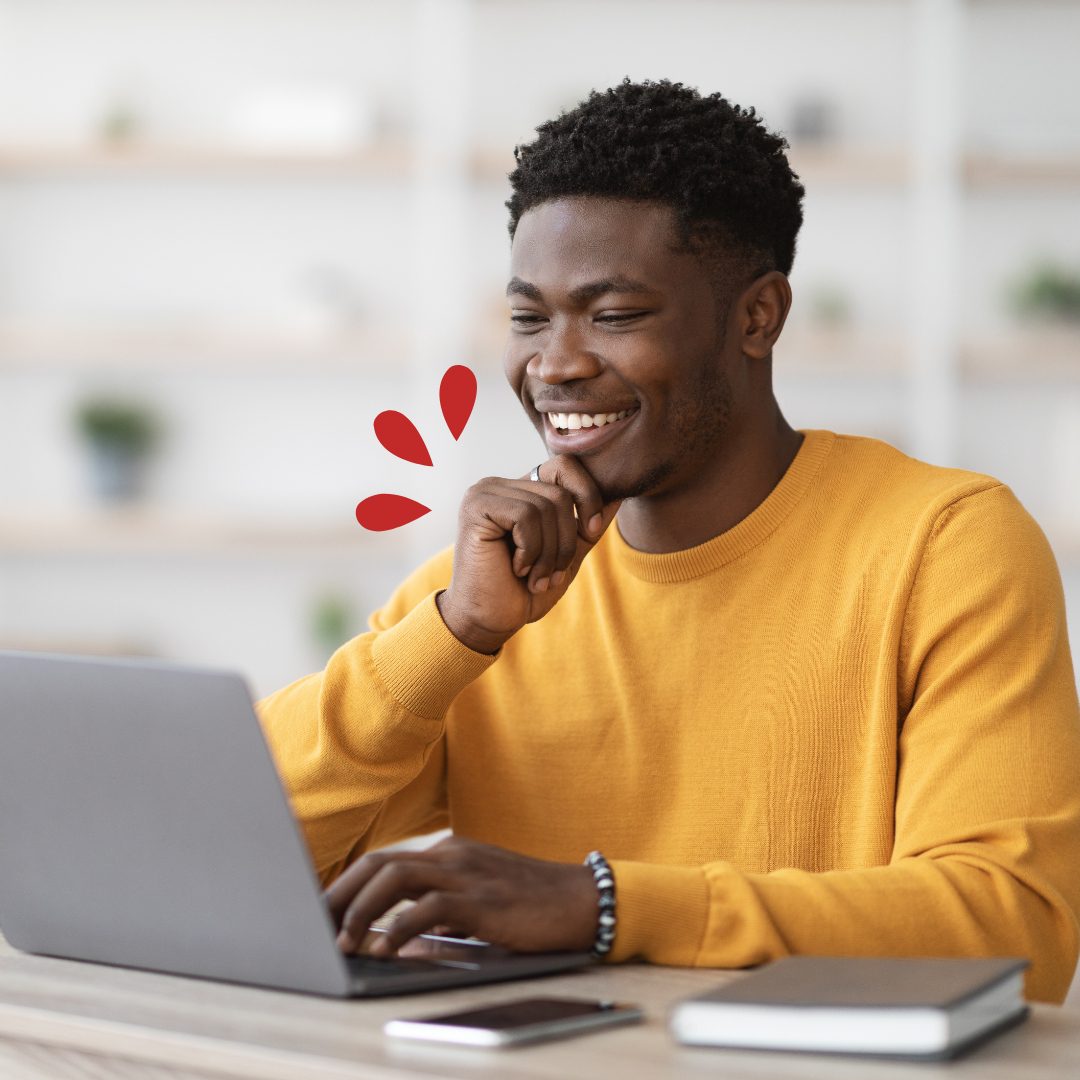 Investments Services Man searching for investment services via laptop at home