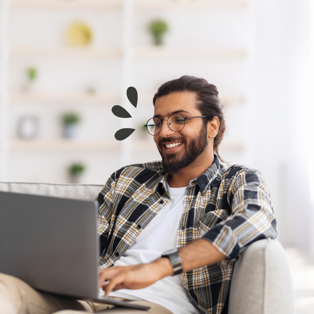 eDocs and eStatements Man using his laptop to view eStatements