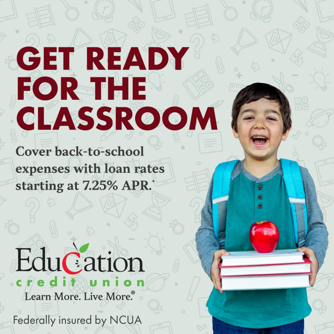 Get Ready for the Classroom Promo image with young student carrying stack of books and an apple